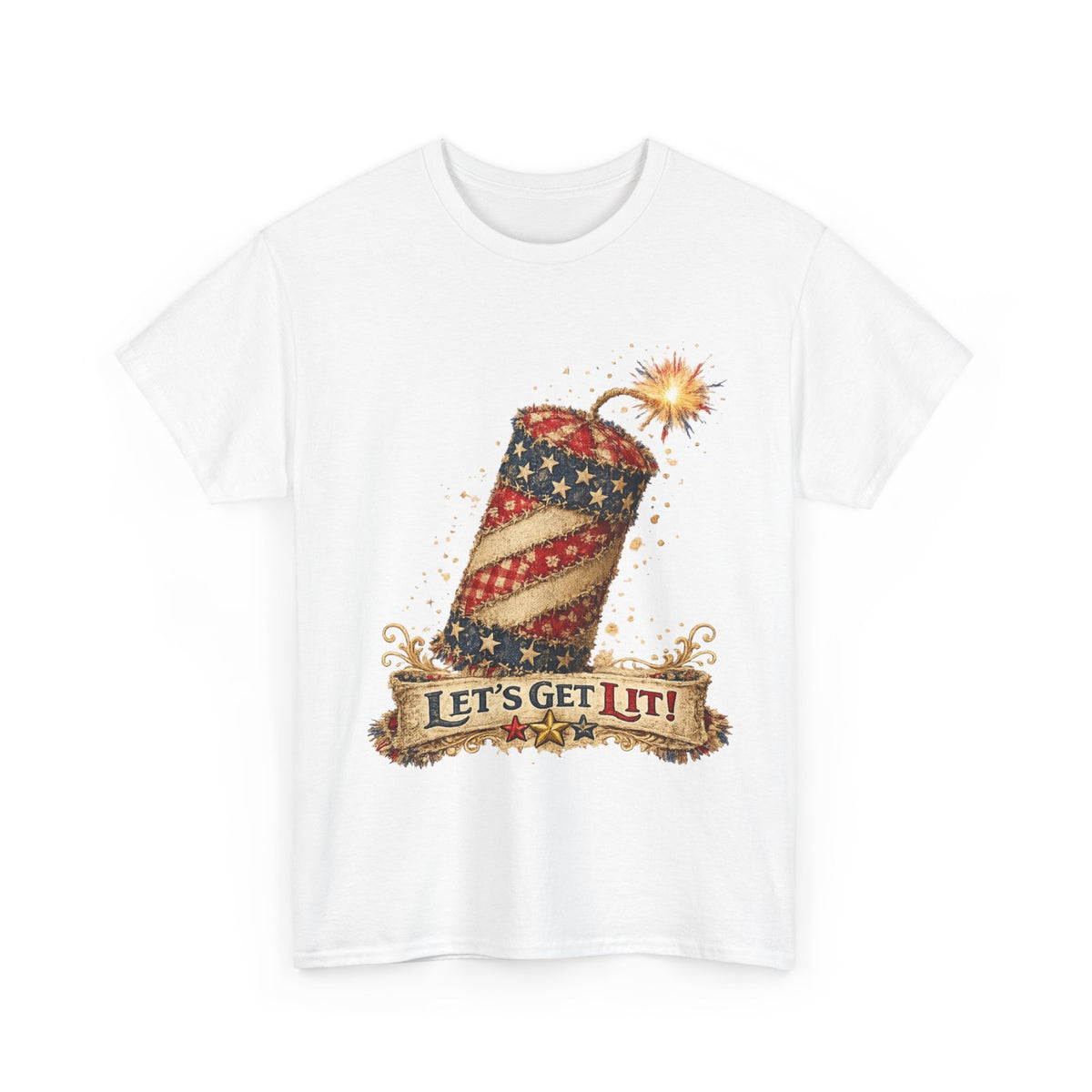 Firecracker Tee - "Let’s Get Lit!" Patriotic 4th of July Shirt