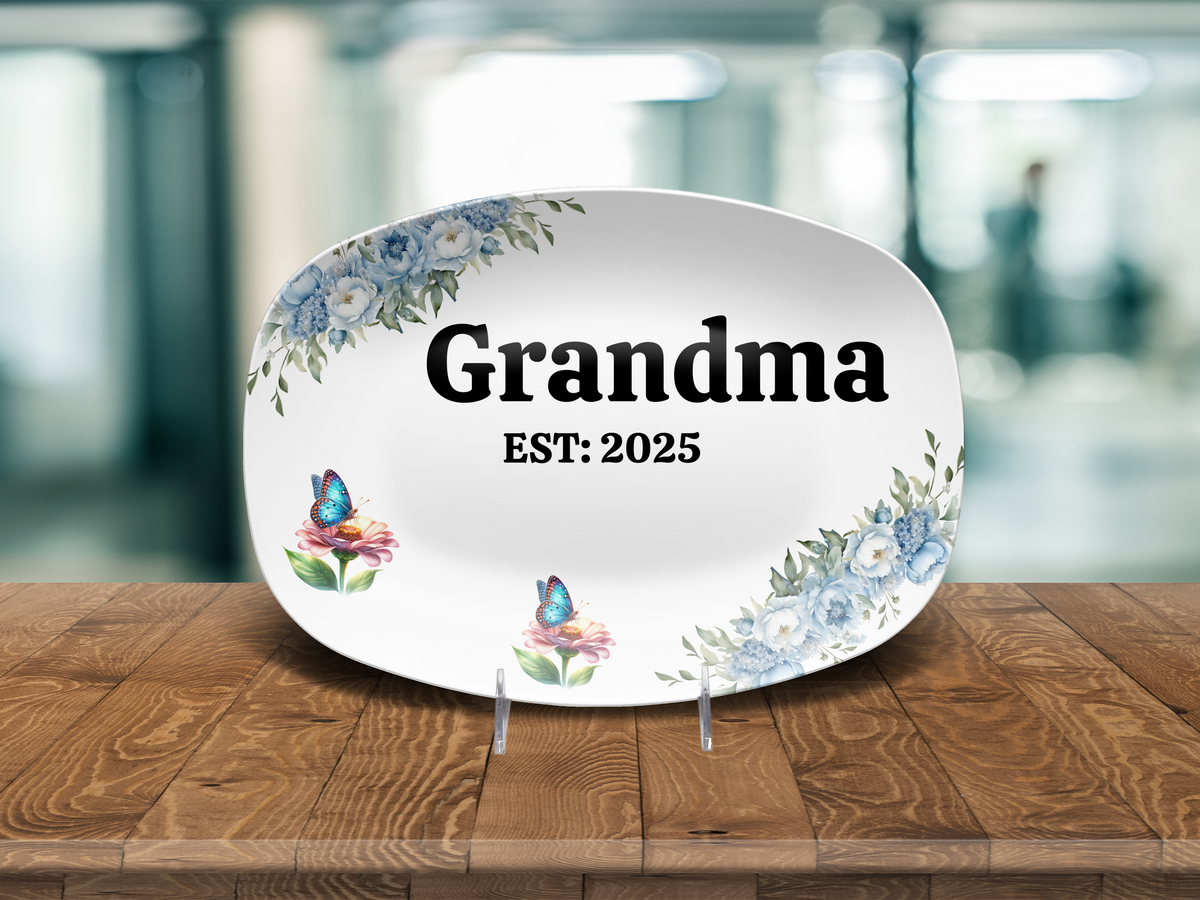 Platter Personalized EST 2025 Grandma Platter – Custom Family Gift, Keepsake Grandma Serving Tray