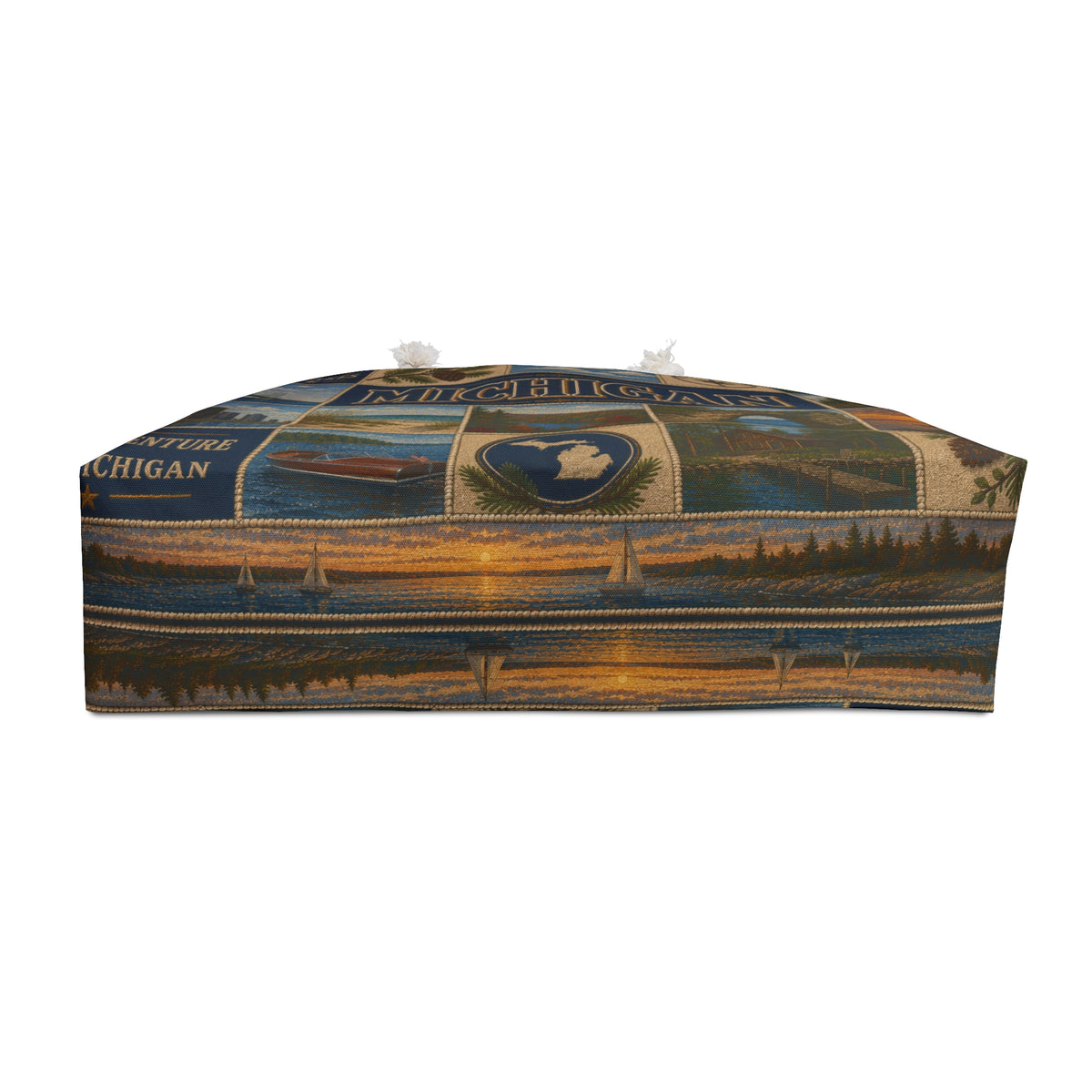 Michigan Collage Weekender Bag – Vintage Great Lakes Travel Tote
