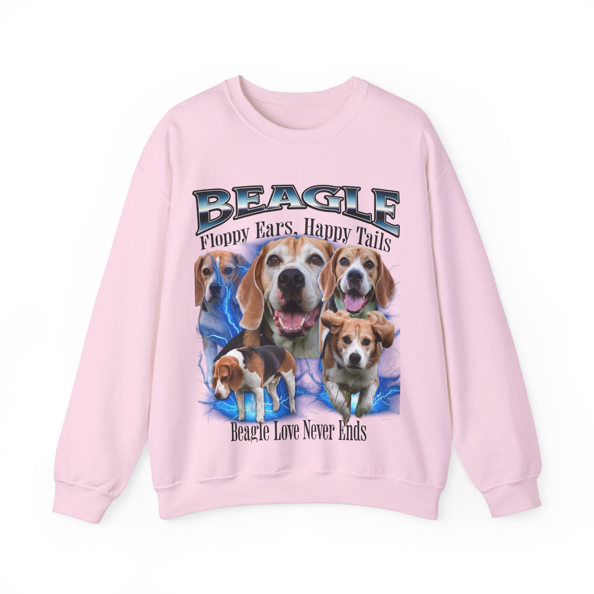 Beagle Bootleg Collage Sweatshirt – Floppy Ears, Happy Tails | Unisex Dog Lover Pullover