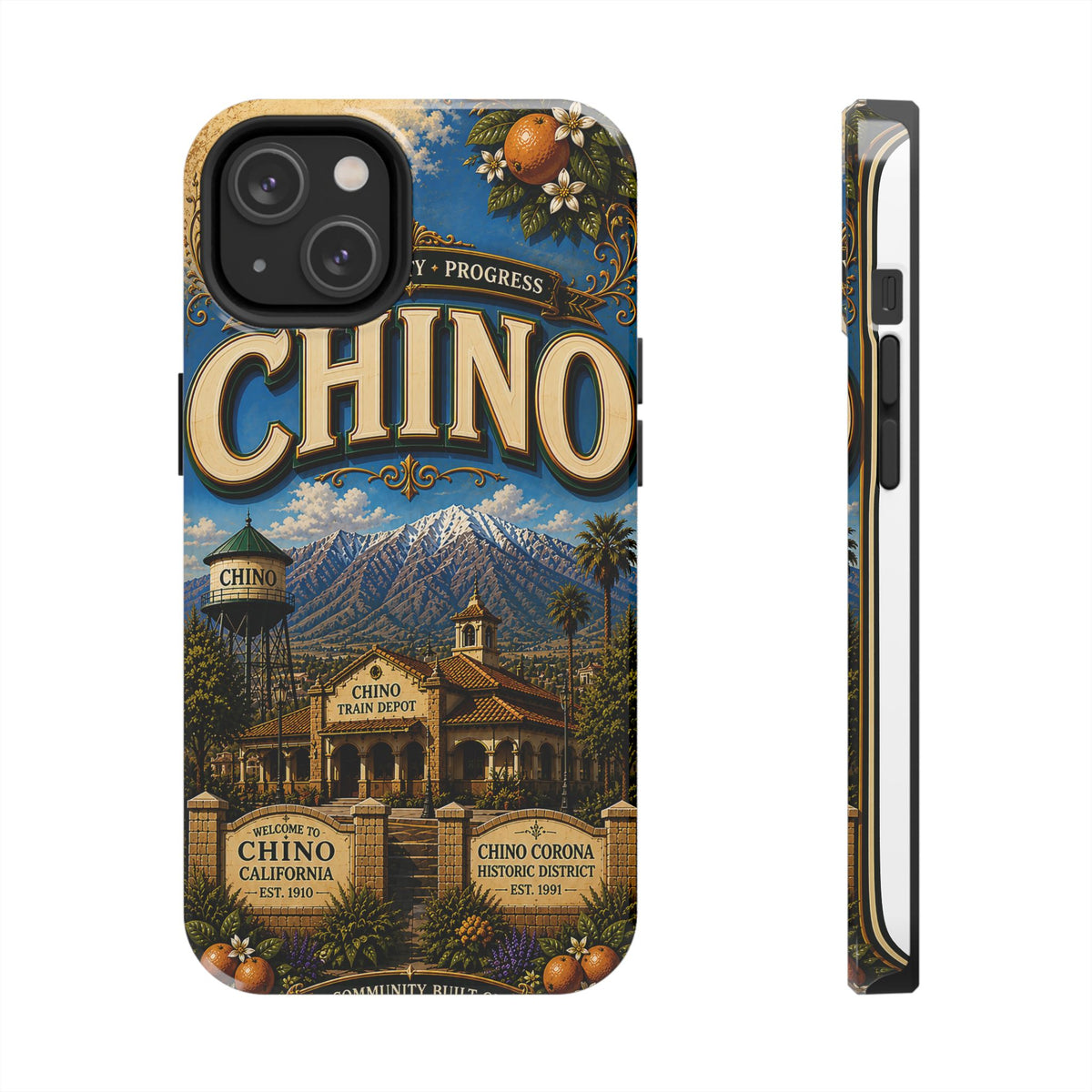 Chino Vintage Travel Phone Case — Retro California Cityscape Tough Case
