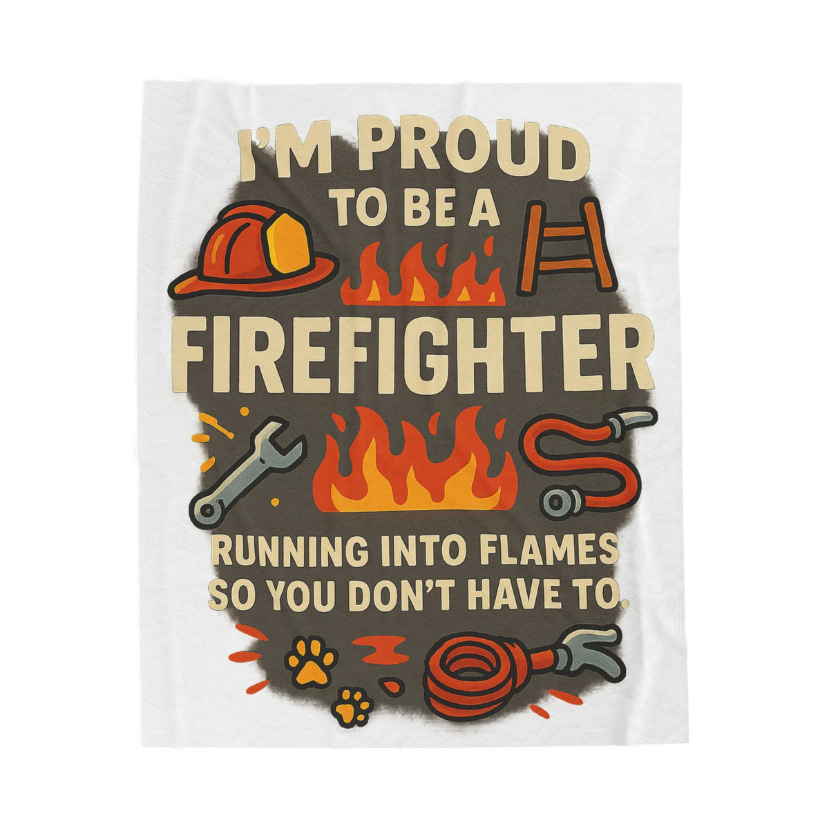 Firefighter Velveteen Blanket – Funny Running Into Flames Gift Throw