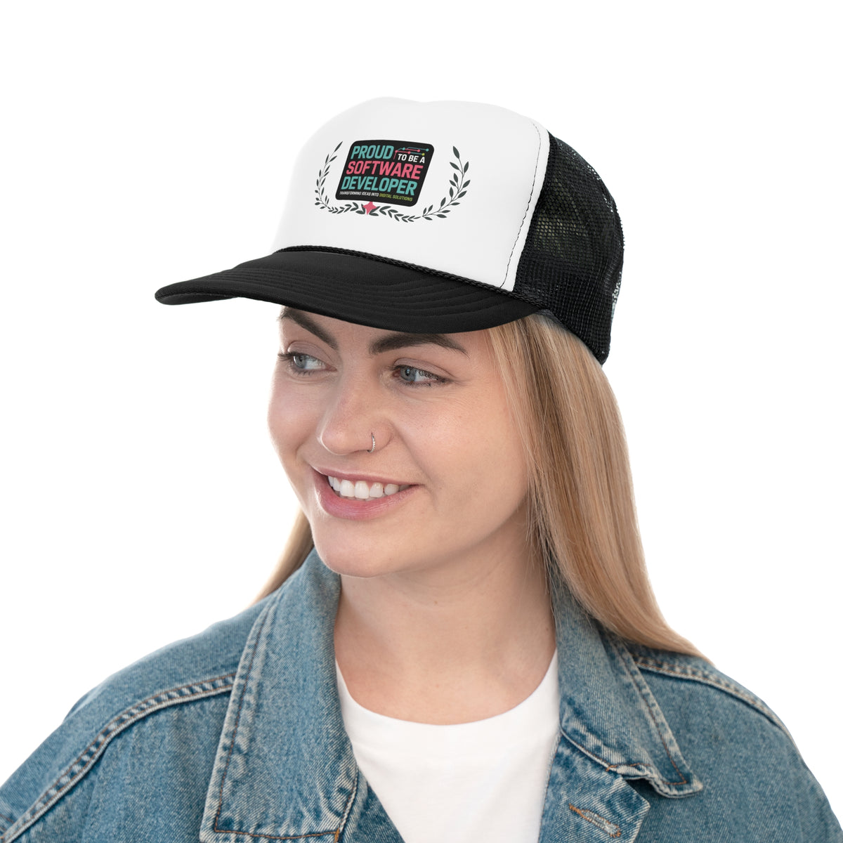 Software Developer Trucker Hat – Proud to Be a Software Developer | Transforming Ideas into Digital Solutions | Programmer Gift Cap