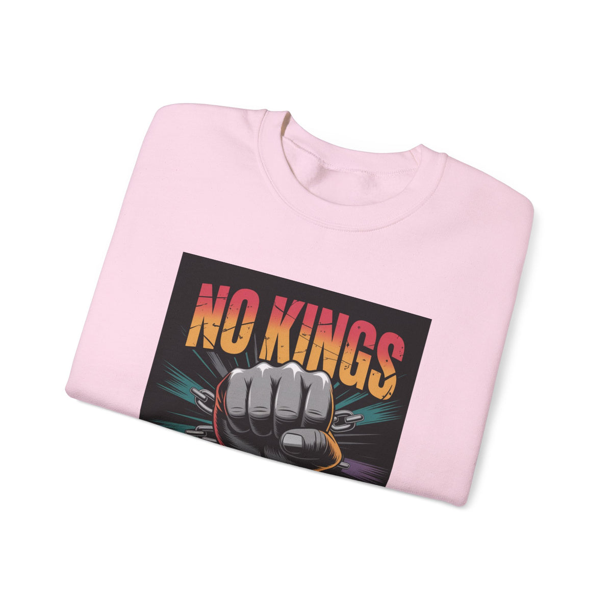 No Kings Parade” Sweatshirt – Upright Fist Graphic with Peaceful Protest Message, Unisex Statement Apparel for Justice