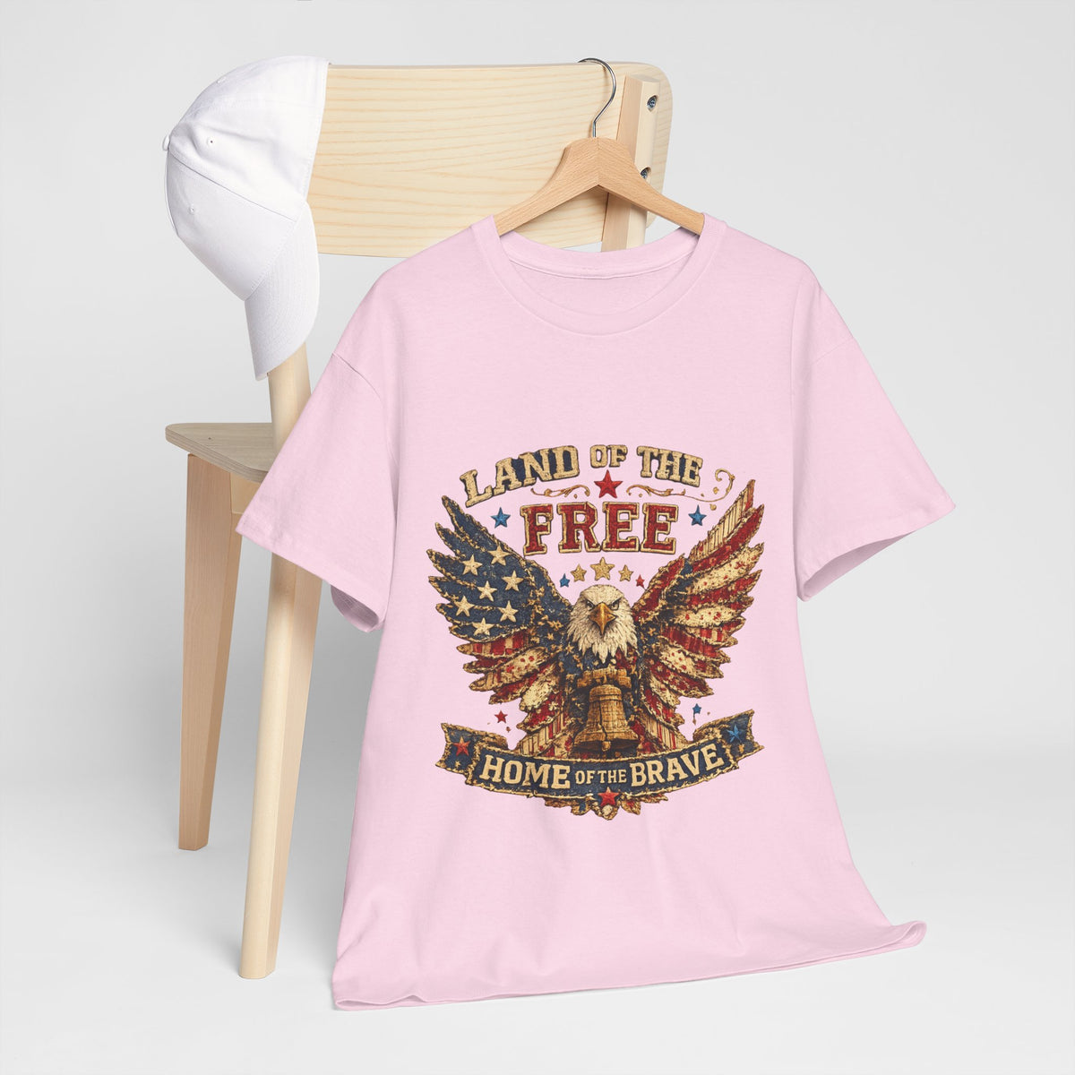 Patriotic Eagle T-Shirt — "Land of the Free, Home of the Brave" Graphic Tee