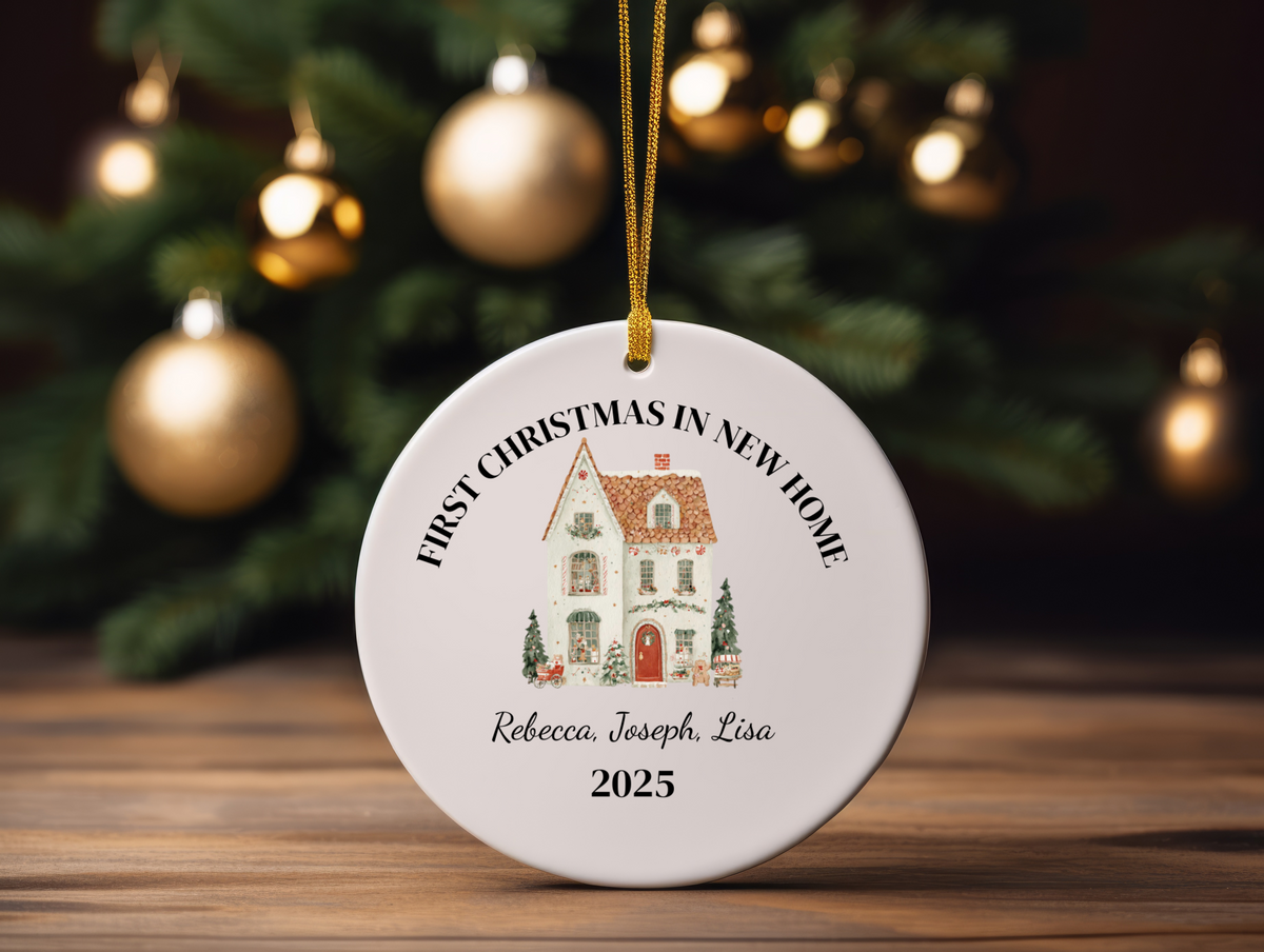 First Christmas in Our New Home Personalized Ornament  Custom Name Holiday Keepsake 2025