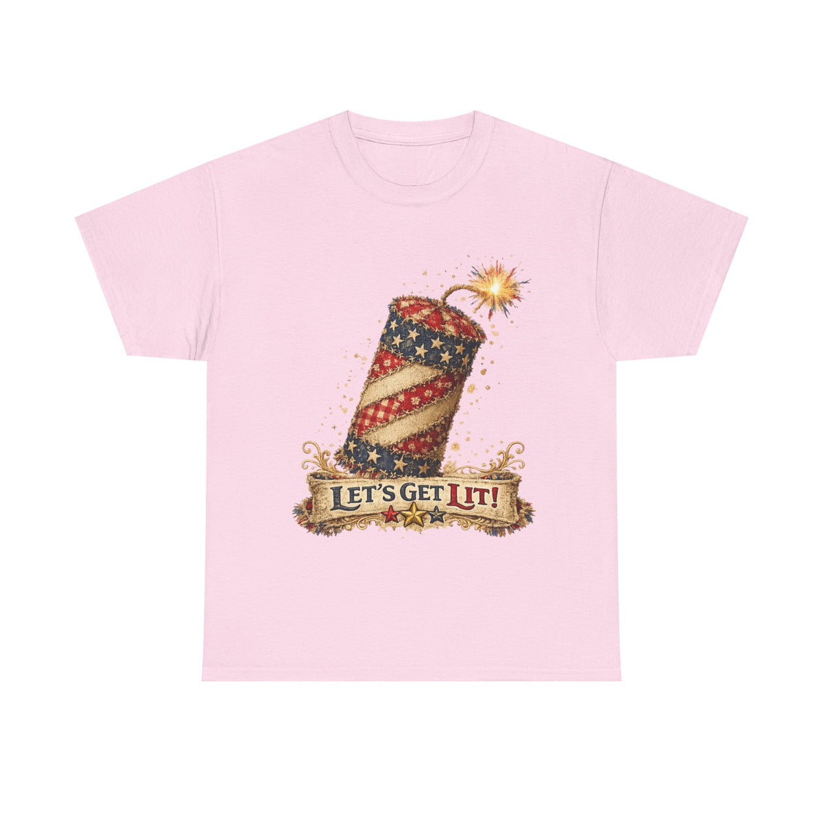 Firecracker Tee - "Let’s Get Lit!" Patriotic 4th of July Shirt