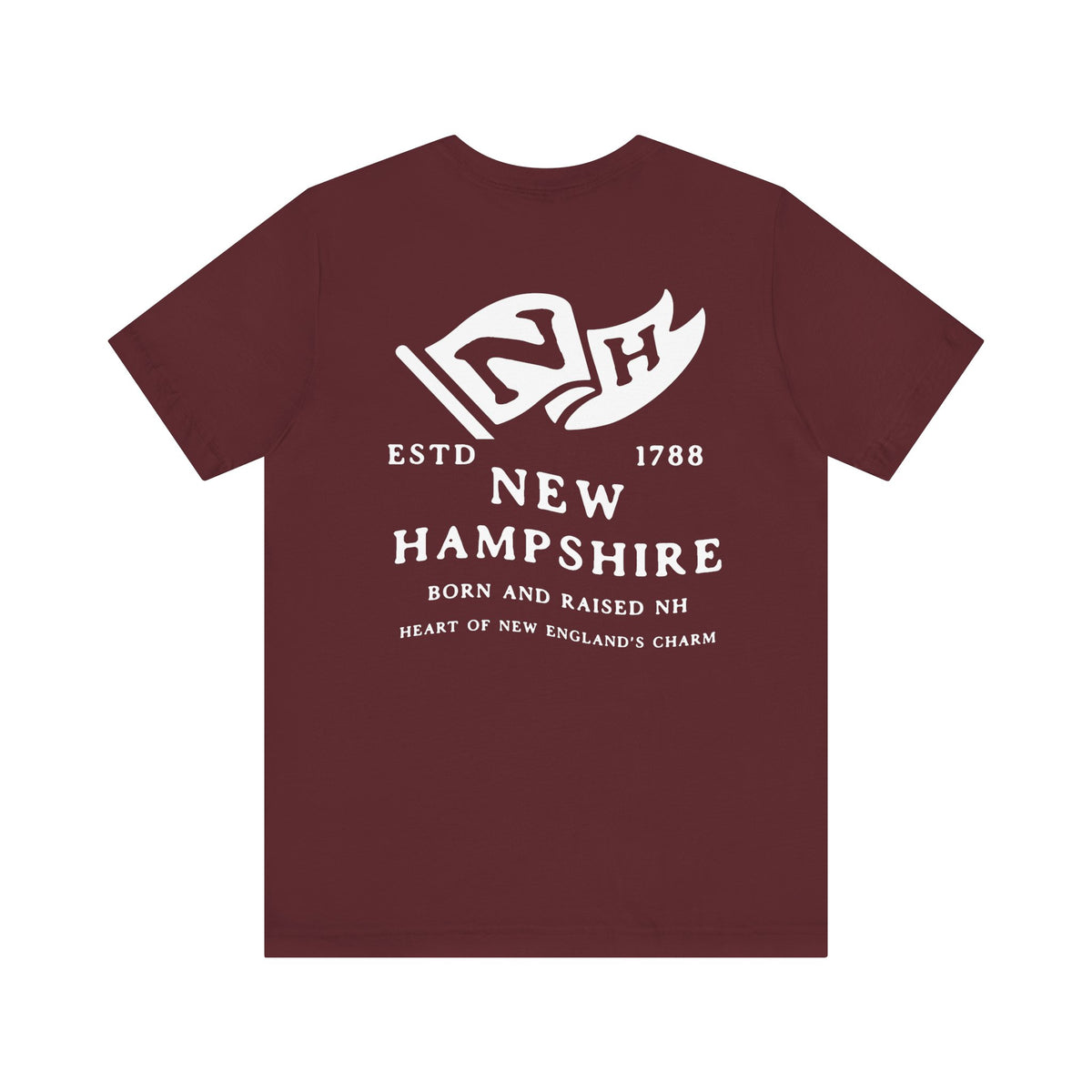 New Hampshire Born & Raised T-Shirt – Live Free or Die Pride, Front & Back Design