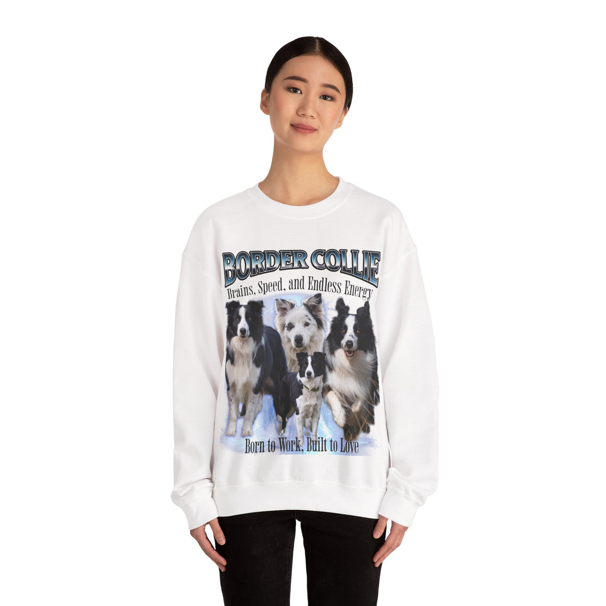 Copy of Border Collie Bootleg Collage Sweatshirt – Brains, Speed, and Endless Energy | Unisex Dog Lover Pullover
