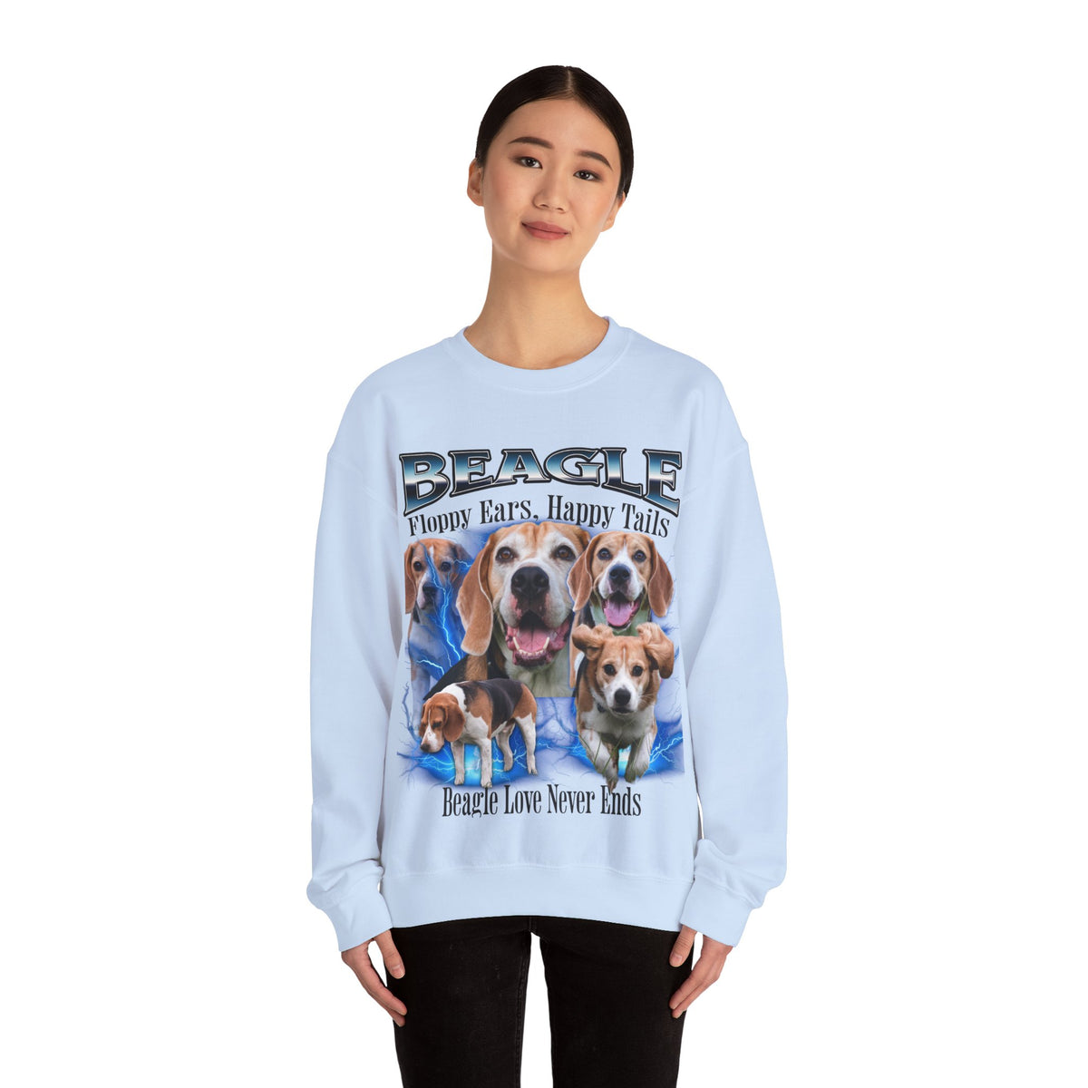 Beagle Bootleg Collage Sweatshirt – Floppy Ears, Happy Tails | Unisex Dog Lover Pullover