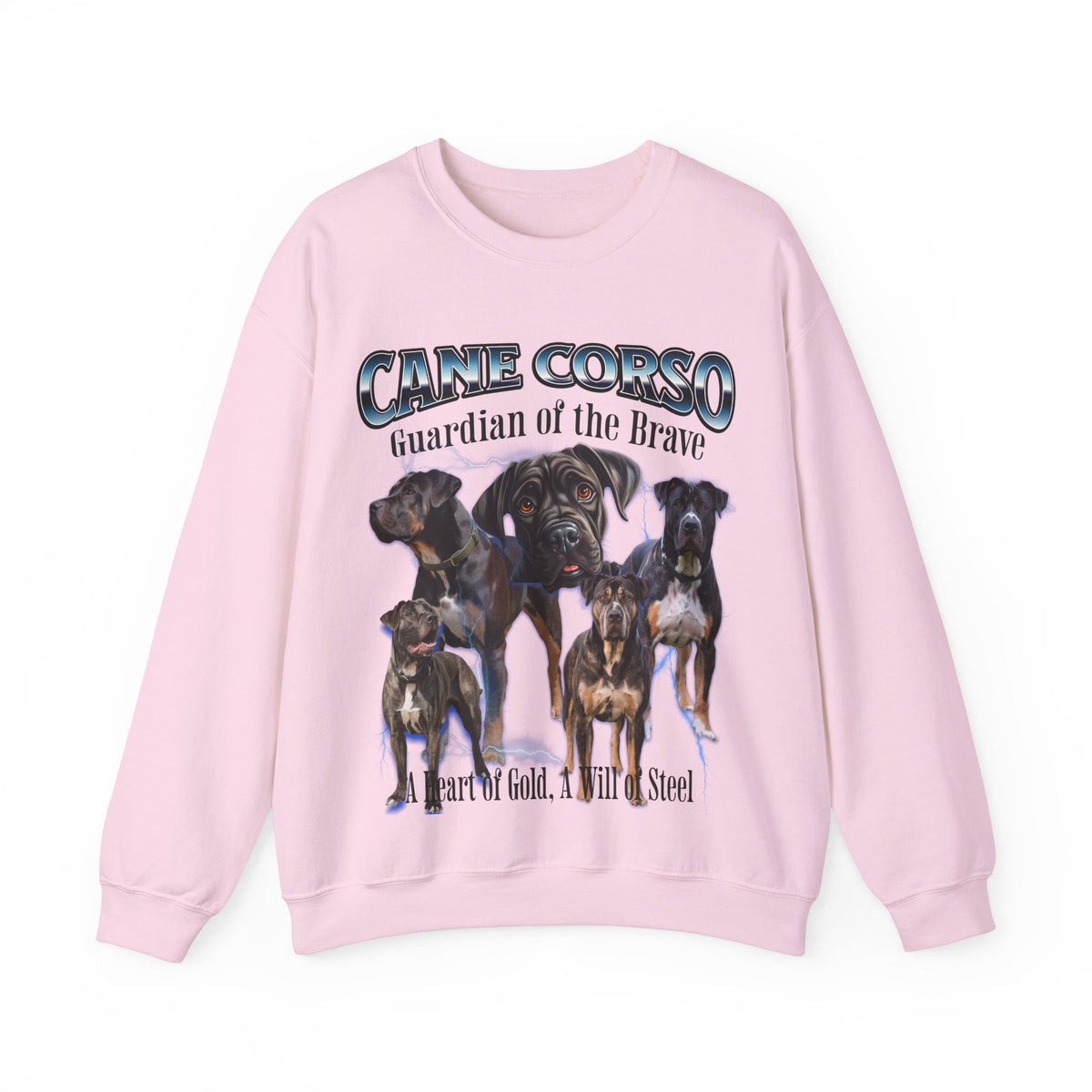 Cane Corso Bootleg Collage Sweatshirt – Guardian of the Brave | Unisex Dog Lover Pullover
