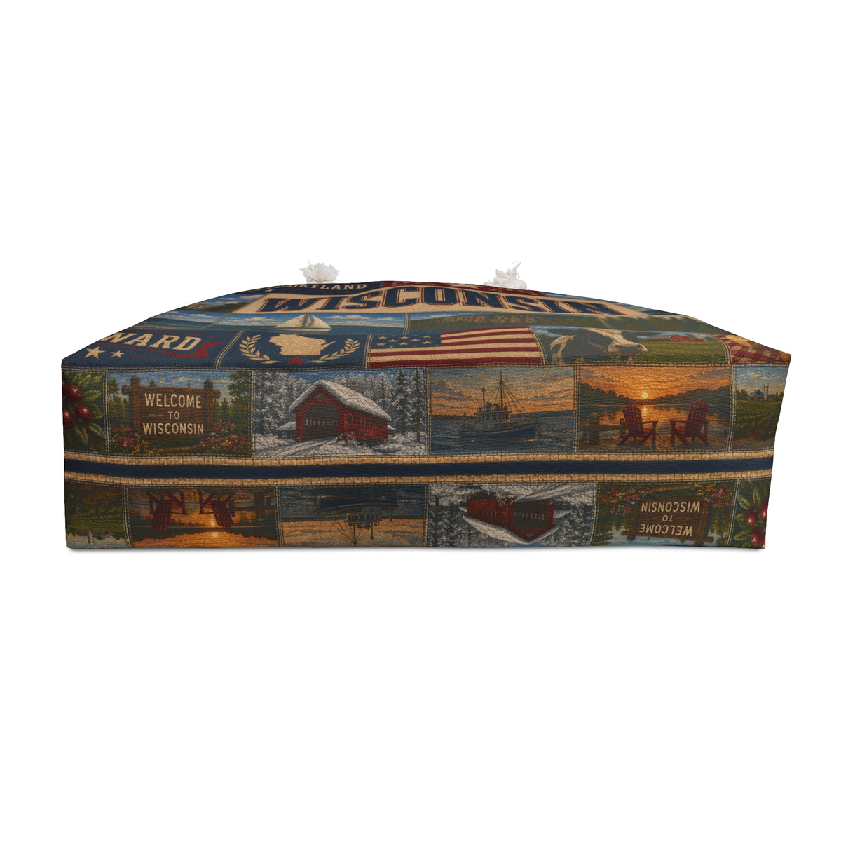Wisconsin Collage Weekender Bag – Vintage State Travel Tote