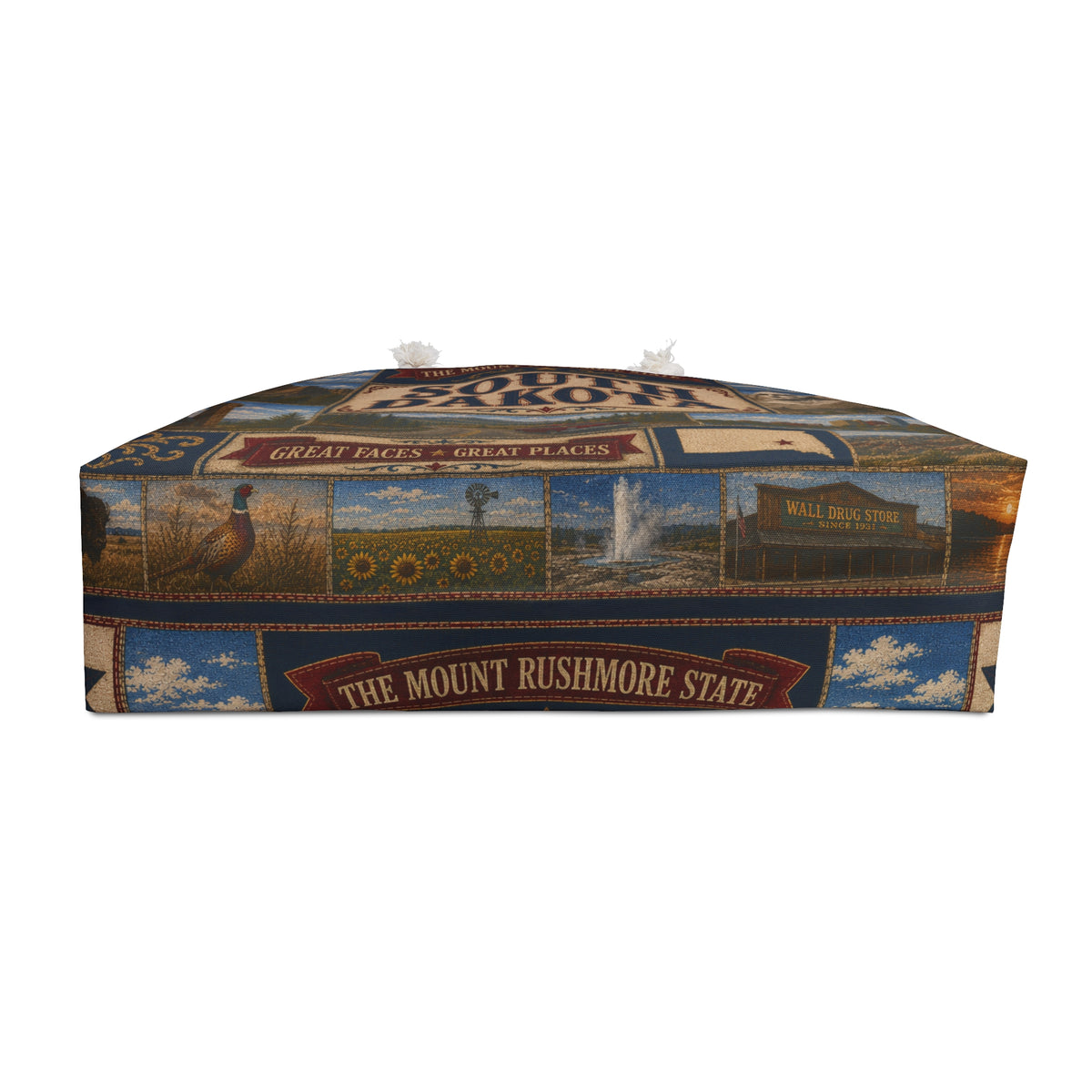 South Dakota Weekender Bag Great Faces Great Places Faux Patchwork Travel Tote Mount Rushmore State Vacation Gift