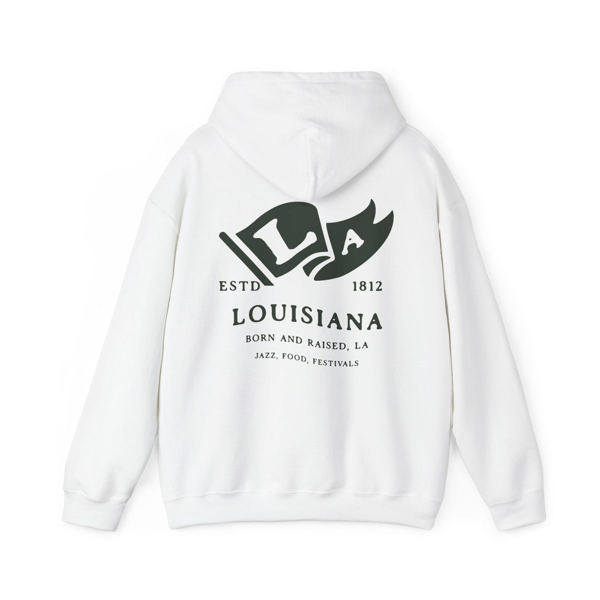 Louisiana State Born and Raised Unisex Hoodie - Pelican State Pride Design