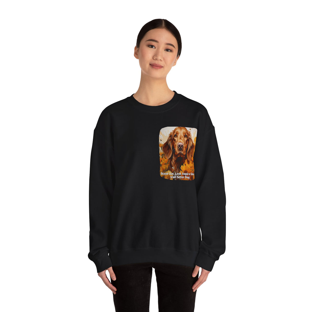 Irish Setter Spirit Sunflower Sweatshirt – 'Stand Out, Lead, Inspire' – Unisex Field Dog Pullover