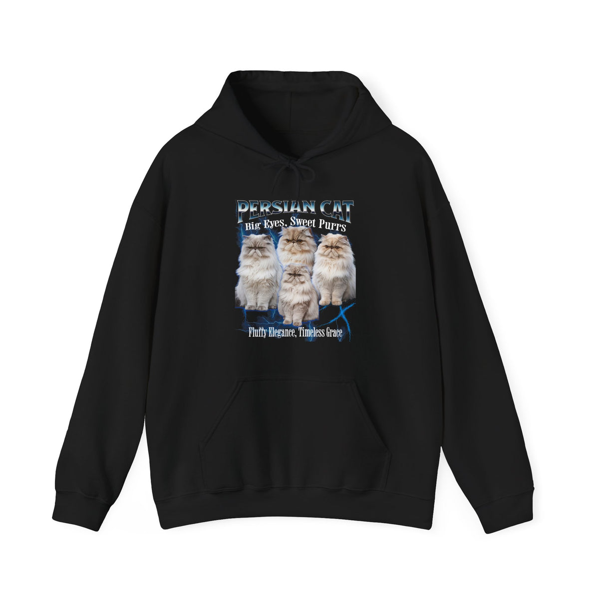 Persian Cat Hoodie – Unisex Bootleg Collage Sweatshirt | Big Eyes, Sweet Purrs