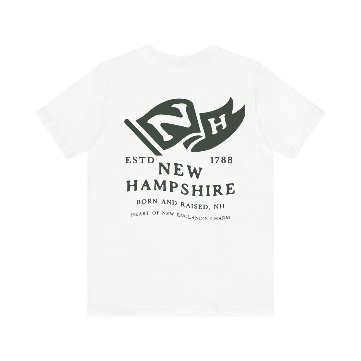 New Hampshire Born & Raised T-Shirt – Live Free or Die Pride, Front & Back Design