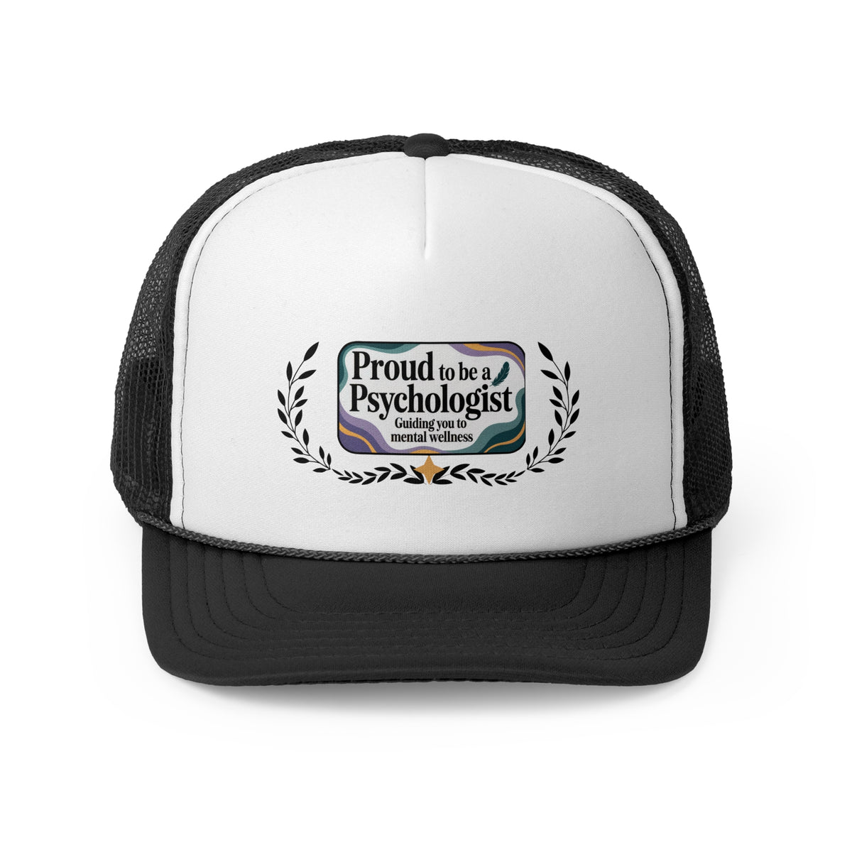Psychologist Trucker Hat – Proud to Be a Psychologist | Guiding You to Mental Wellness | Mental Health Professional Gift Cap