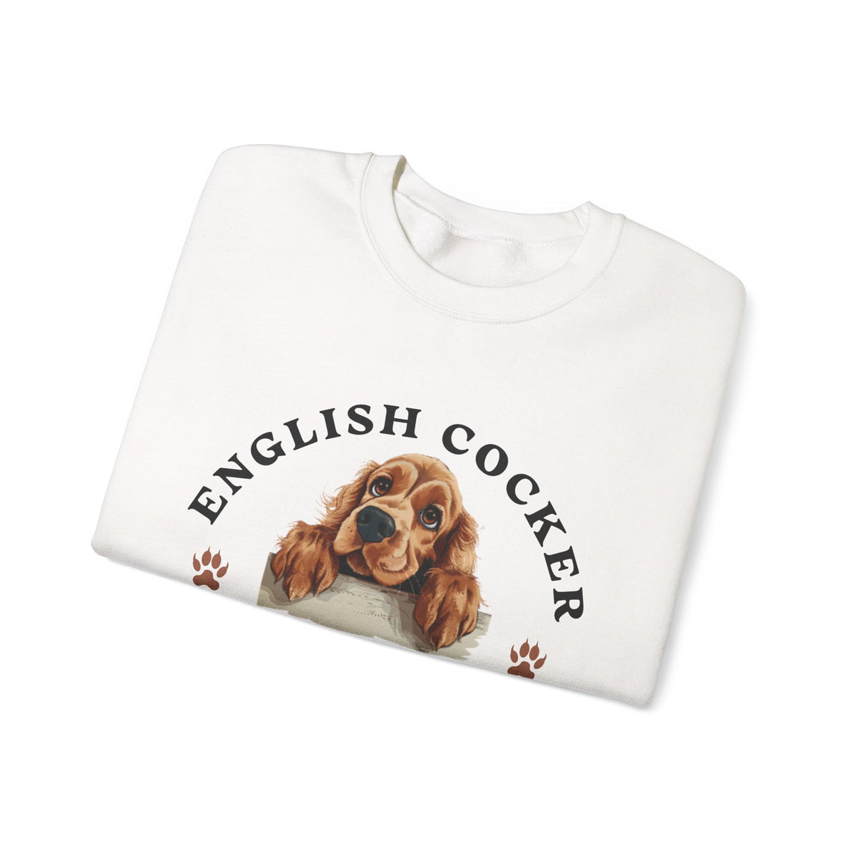 English Cocker Spaniel Sweatshirt – Gentle Grace & Cocker Embrace – Unisex Dog Lover Pullover