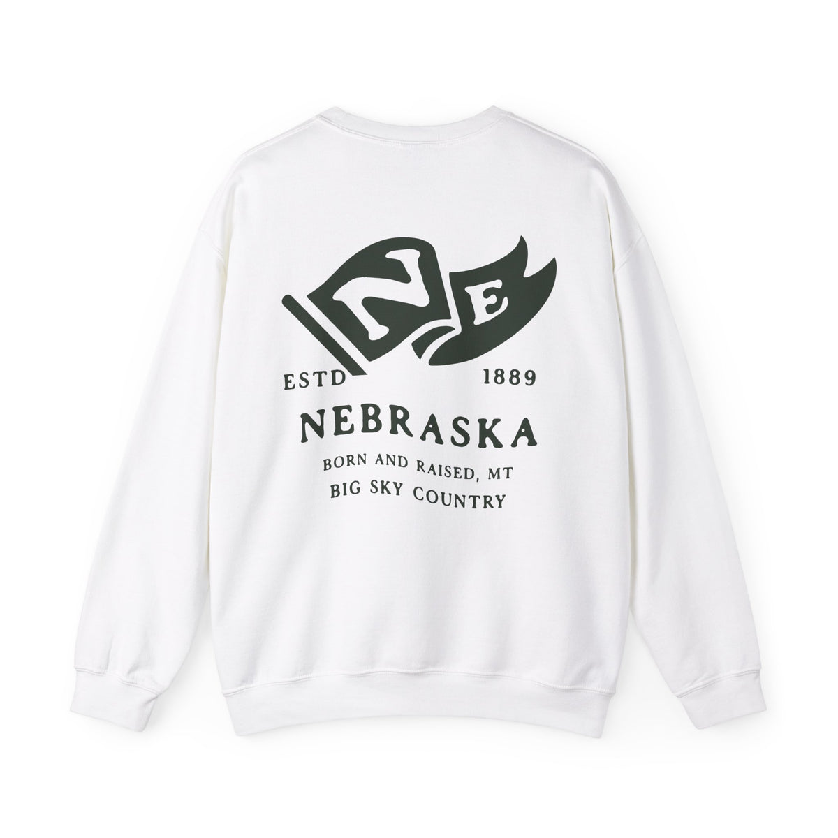 Nebraska State Born and Raised Sweatshirt - Cornhusker Pride Design