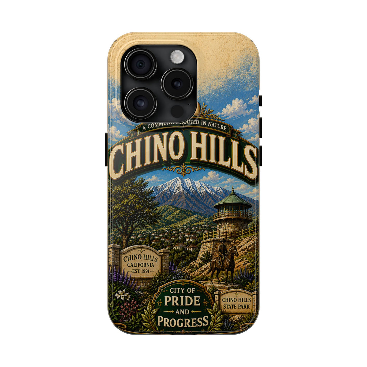 Chino Hills Vintage Travel Phone Case Mountain Vista Historic Landmark California City Pride Cover