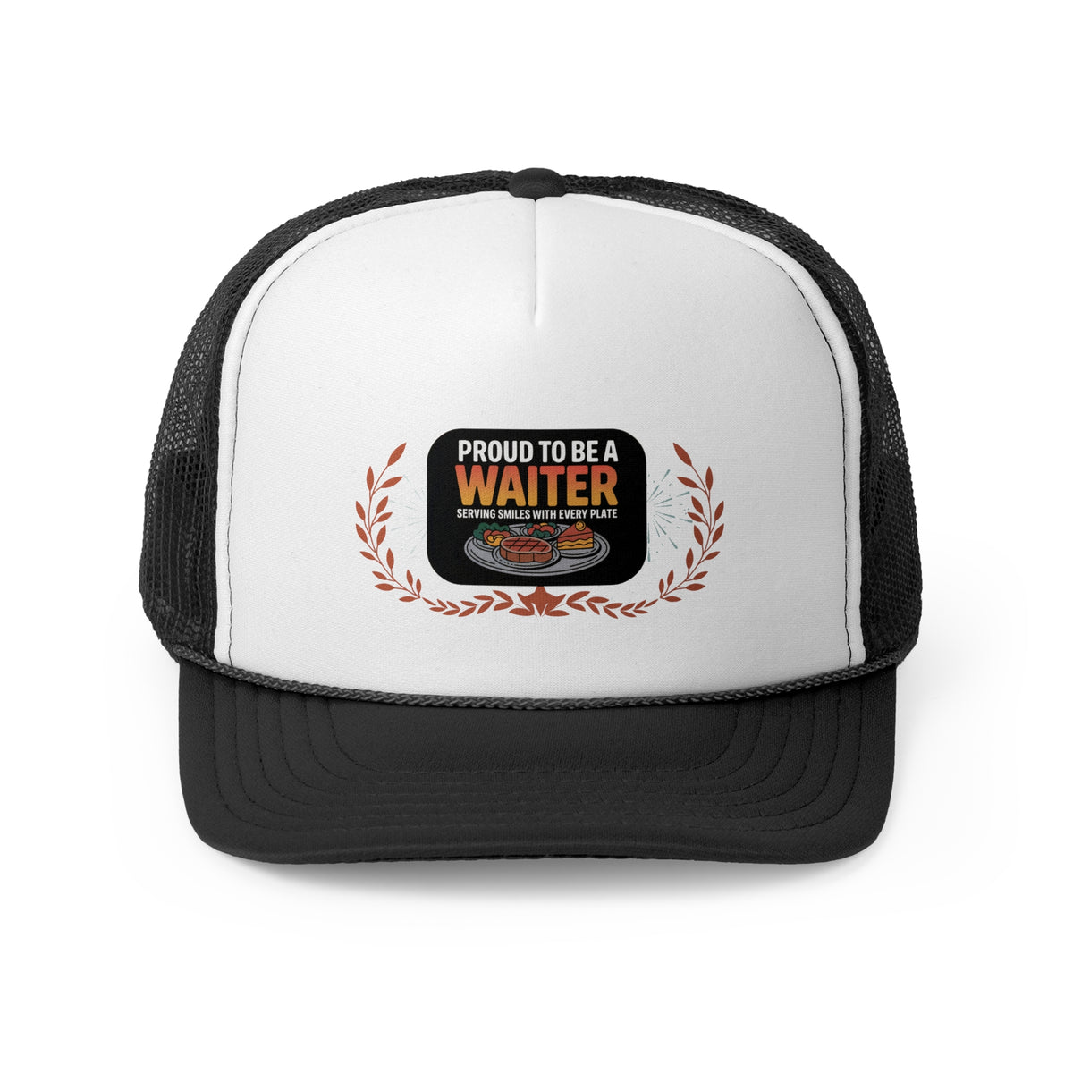 Waiter Trucker Hat – Proud to Be a Waiter, Serving Smiles with Every Plate – Restaurant Staff Mesh Cap Gift