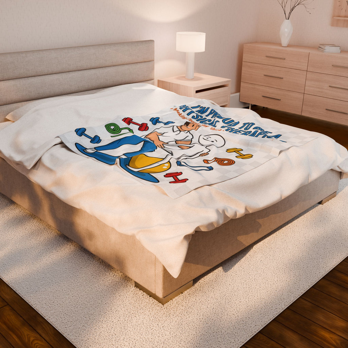Physical Therapist Velveteen Blanket – Funny Ouch for Your Own Good Gift Throw