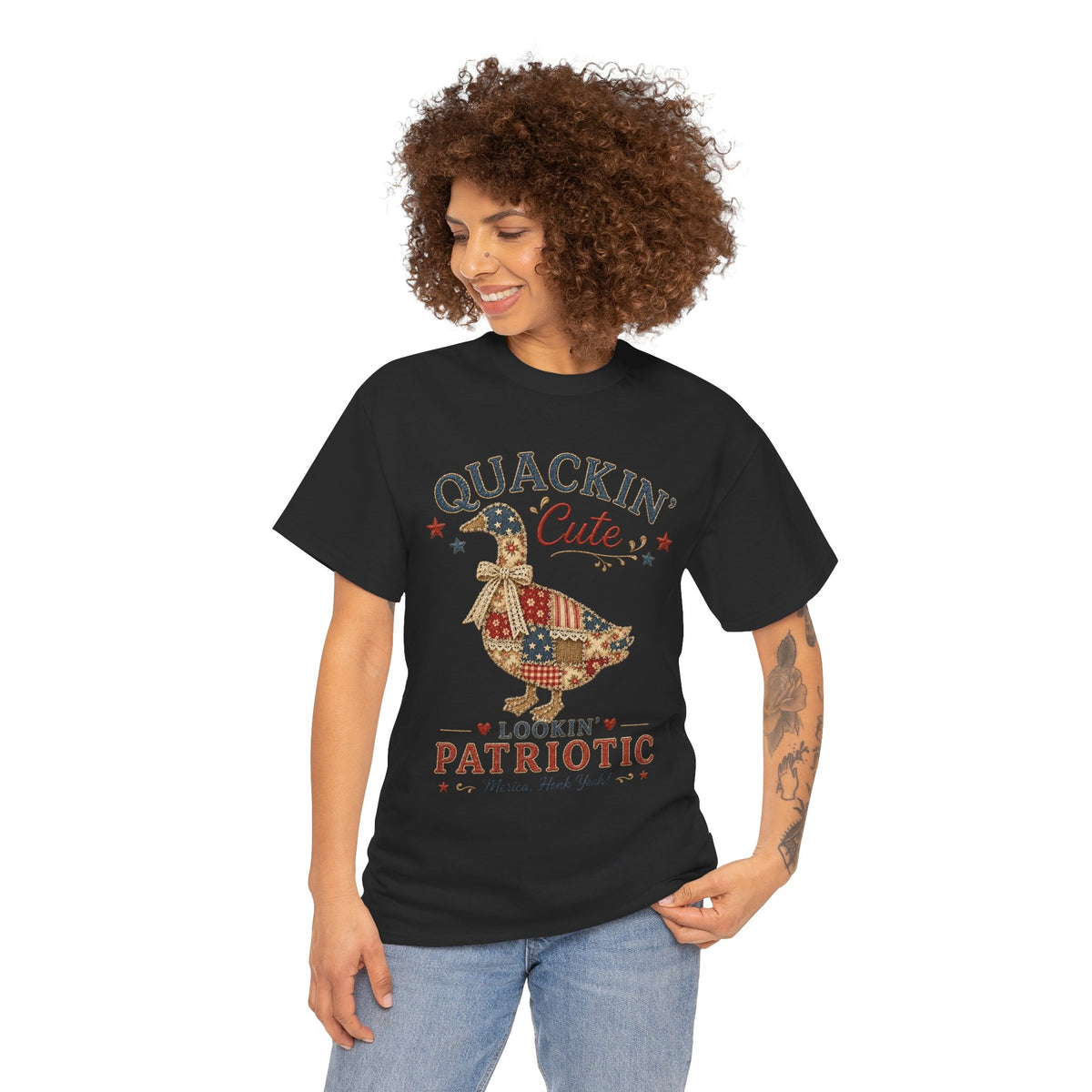 Patriotic Duck Tee - "Quackin' Cute, Lookin' Patriotic" 4th of July Shirt