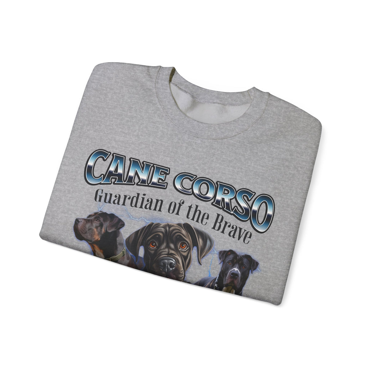 Cane Corso Bootleg Collage Sweatshirt – Guardian of the Brave | Unisex Dog Lover Pullover