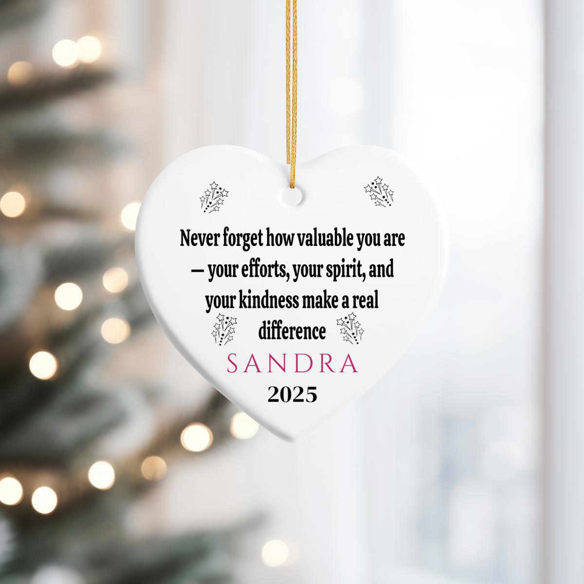 Personalized Coworker Gift Heart Ornament | “Best Team Ever” Appreciation Keepsake | Work Bestie & Friend Gift