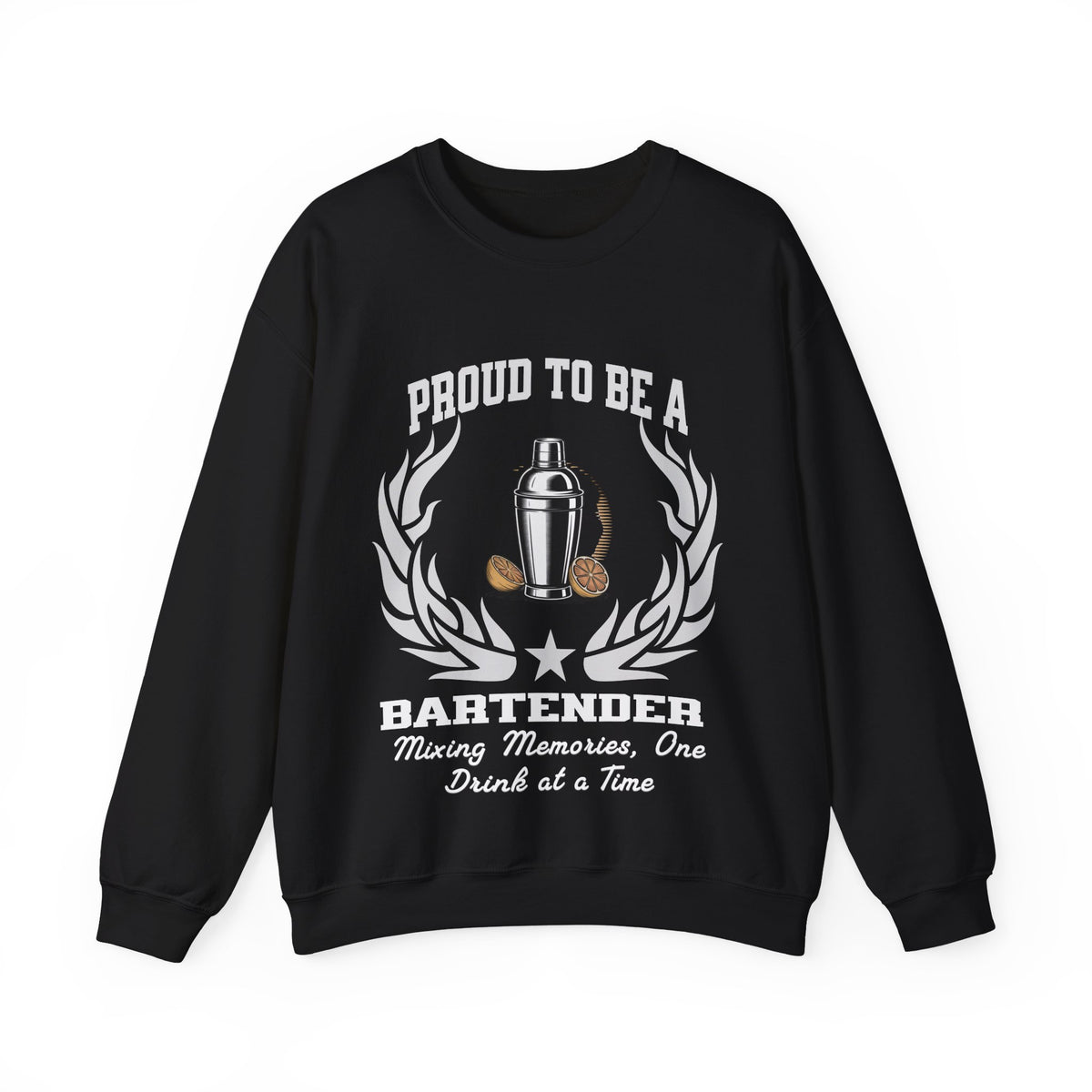 Copy of Unisex Bartender Sweatshirt – “PROUD TO BE A BARTENDER” | Mixing Memories, One Drink at a Time Pullover