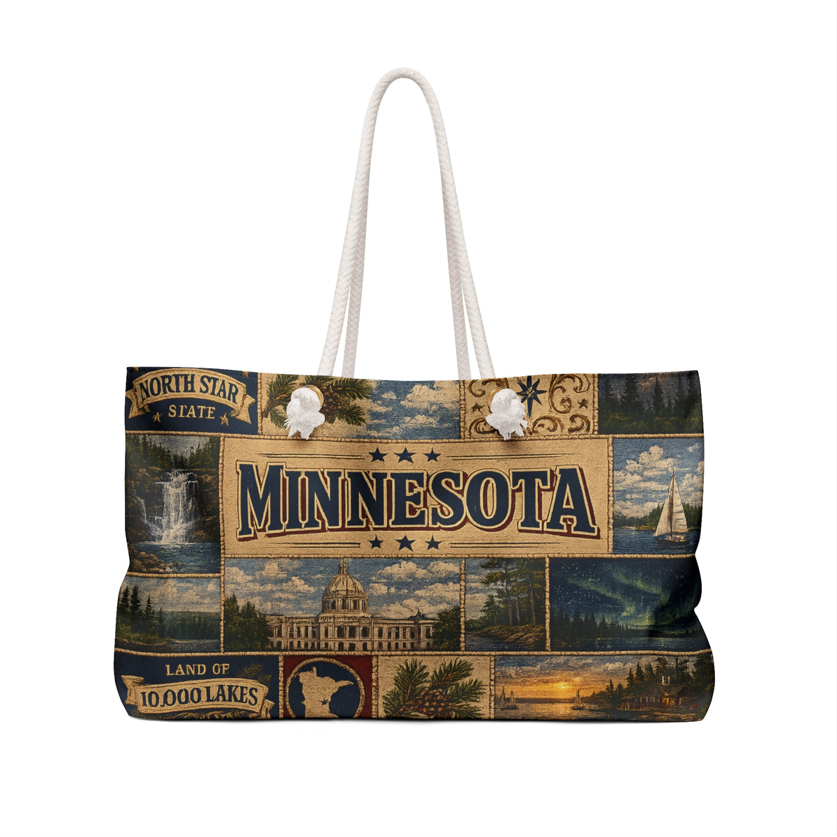 Minnesota Vintage Collage Weekender Bag
