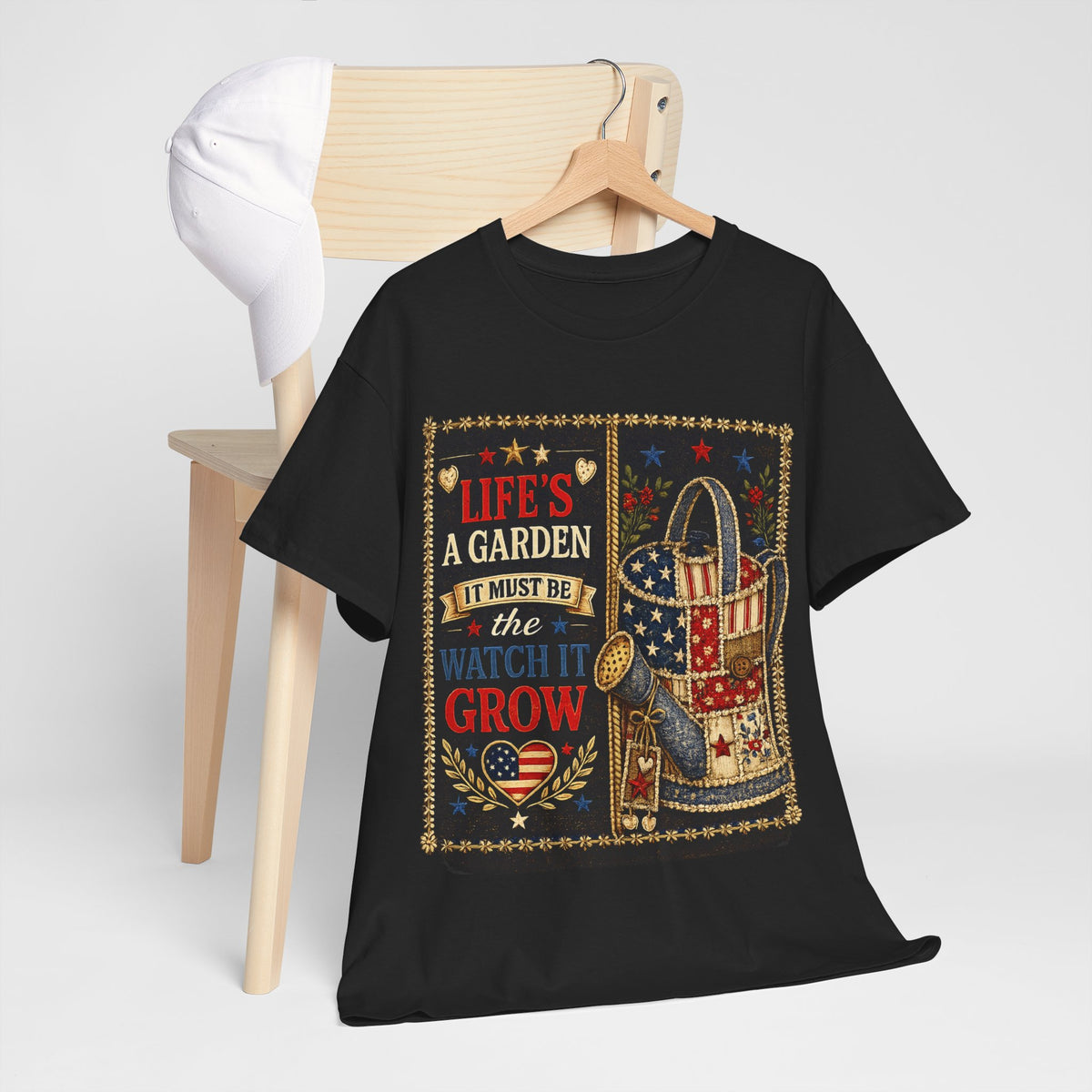 Garden Tote Tee - "Life's a Garden, Watch It Grow" Floral Watering Can T-Shirt