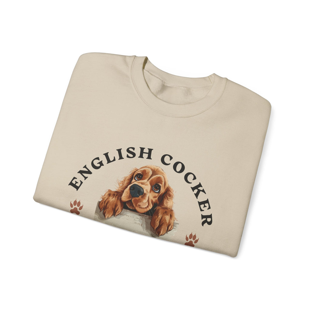 English Cocker Spaniel Sweatshirt – Gentle Grace & Cocker Embrace – Unisex Dog Lover Pullover