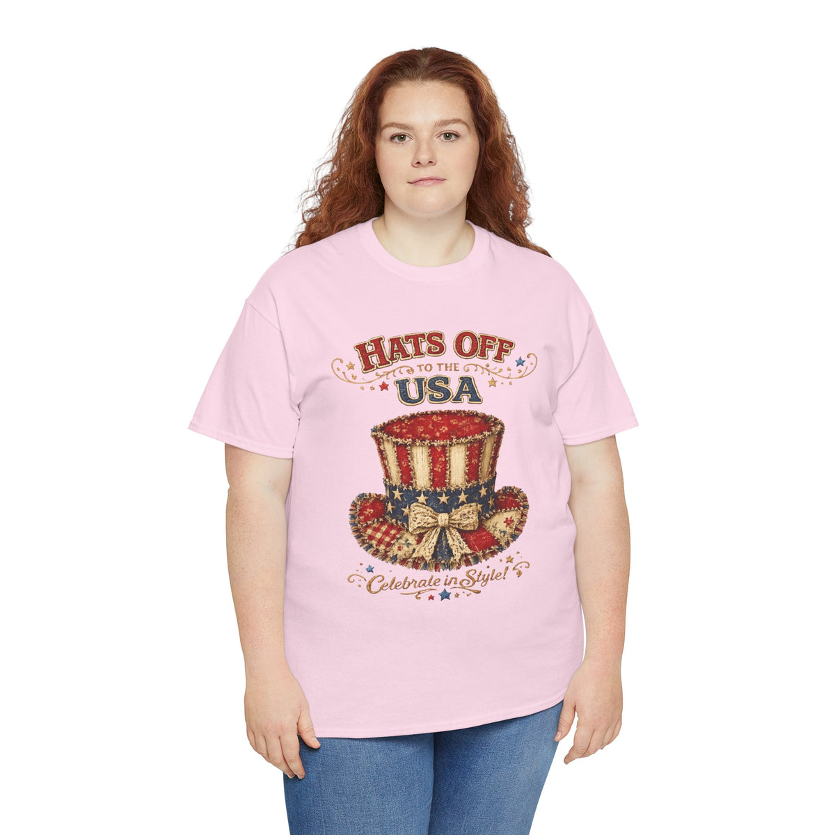 Patriotic T-Shirt — “Hats Off to the USA” 4th of July Celebration Tee