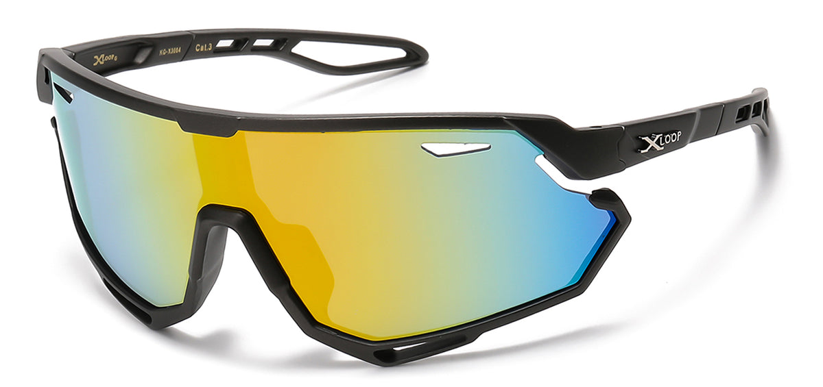 X-LOOP KG-X3664 Unisex Kids' Colorful Wraparound Sunglasses - Durable & Stylish