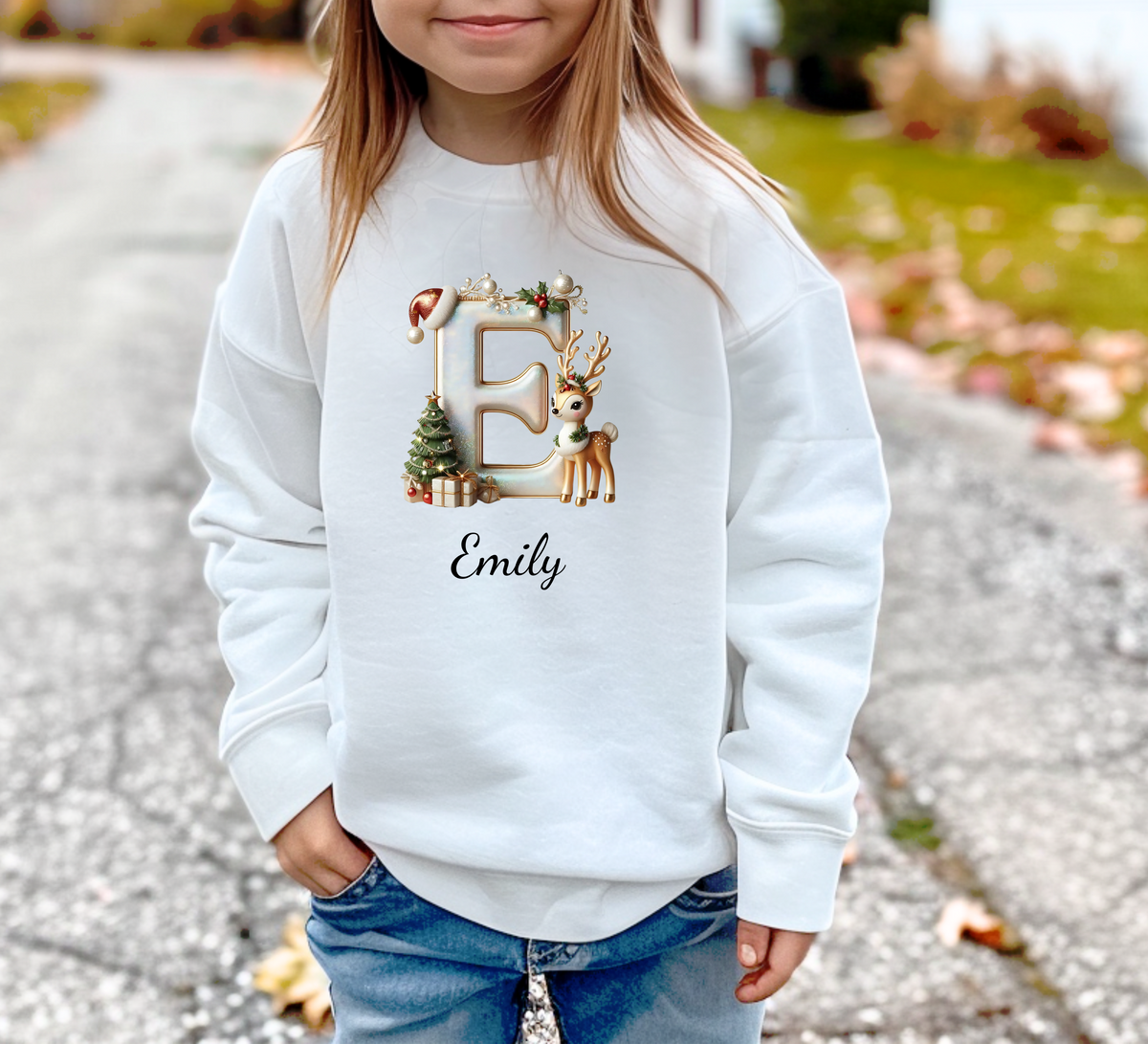 Personalized Family Christmas Alphabet Name Sweatshirt or Hoodie – Custom Holiday Apparel Gift for Adults & Kids