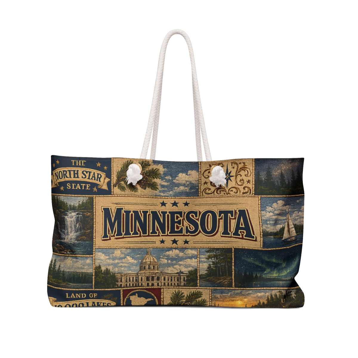 Minnesota Vintage Collage Weekender Bag