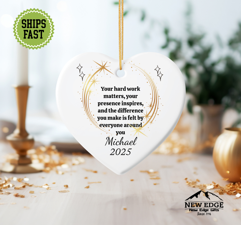 Personalized Coworker Gift Heart Ornament | “Best Team Ever” Appreciation Keepsake | Work Bestie & Friend Gift
