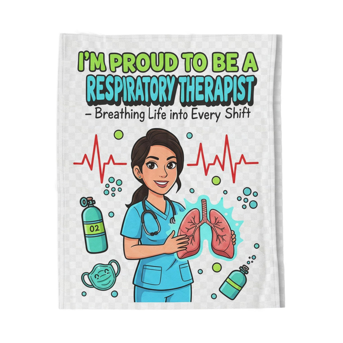 Respiratory Therapist Velveteen Blanket – Funny Breathing Life Gift Throw