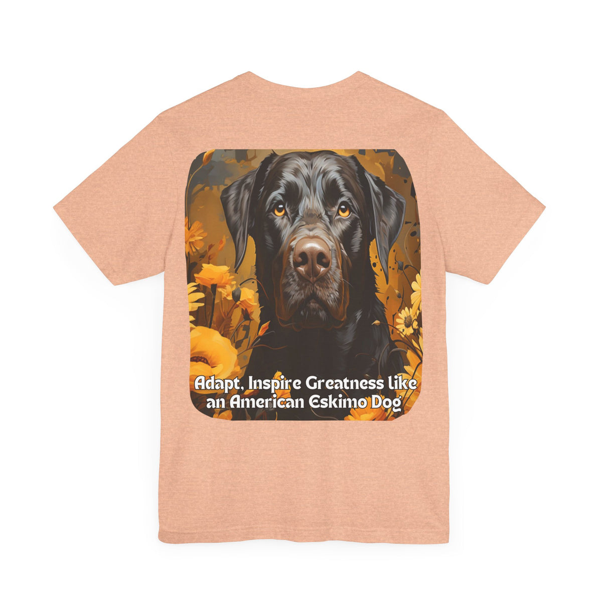 American Eskimo Dog Sunflower T-Shirt – 'Adapt, Inspire Greatness' Motivational Dog Lover Tee