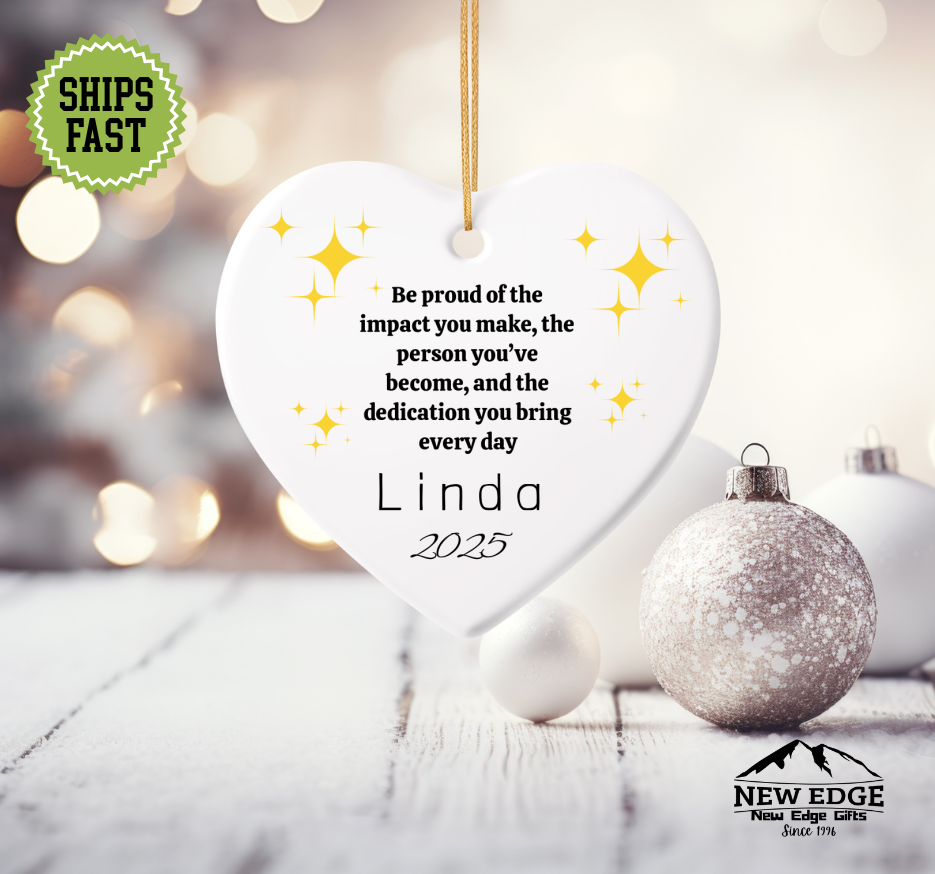 Personalized Coworker Gift Heart Ornament | “Best Team Ever” Appreciation Keepsake | Work Bestie & Friend Gift