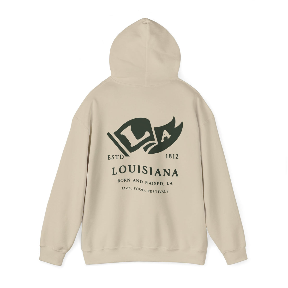 Louisiana State Born and Raised Unisex Hoodie - Pelican State Pride Design