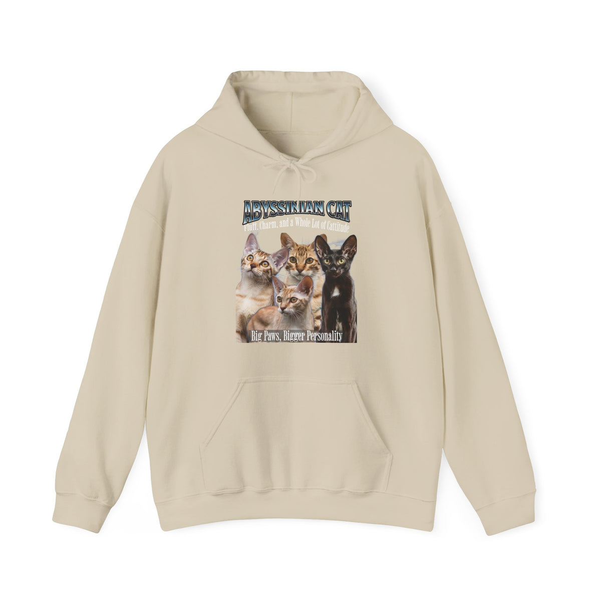 Abyssinian Cat Hoodie – Unisex Bootleg Collage Sweatshirt | Fluff, Charm, and a Whole Lot of Cattitude
