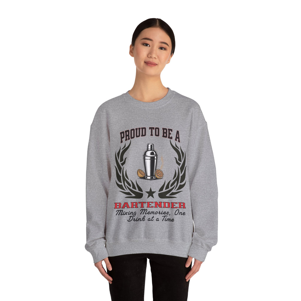 Copy of Unisex Bartender Sweatshirt – “PROUD TO BE A BARTENDER” | Mixing Memories, One Drink at a Time Pullover