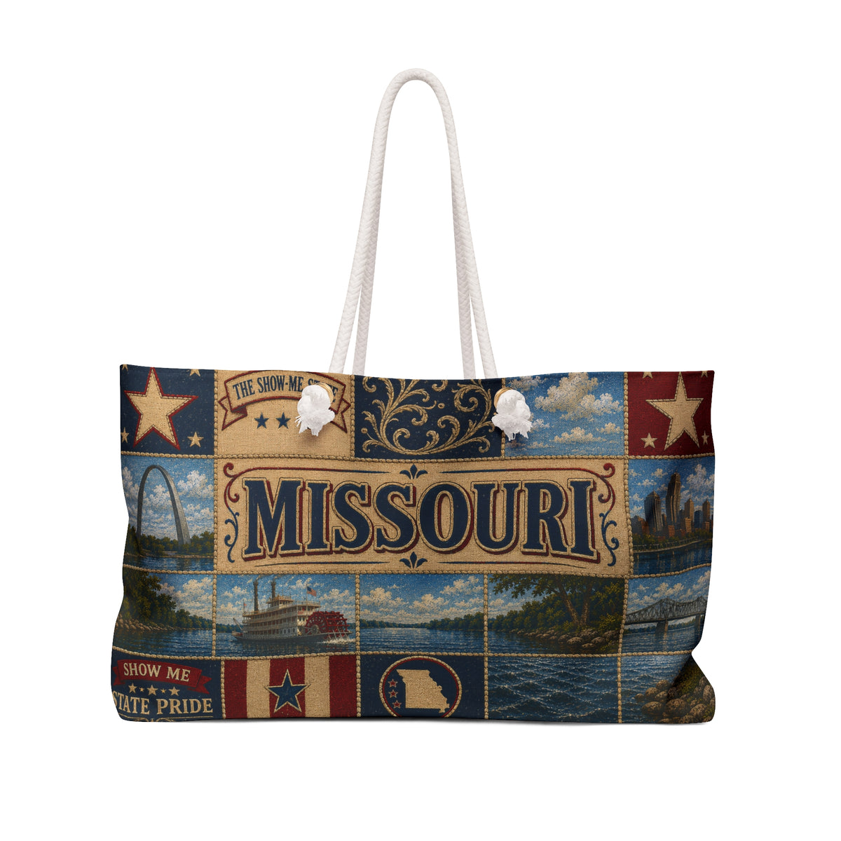 Missouri Patchwork Weekender Bag — State Pride Travel Tote