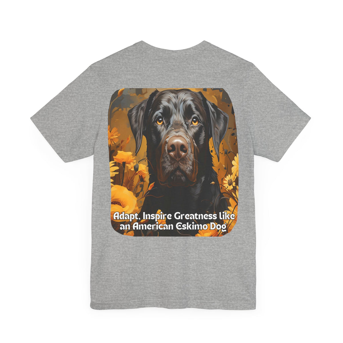 American Eskimo Dog Sunflower T-Shirt – 'Adapt, Inspire Greatness' Motivational Dog Lover Tee