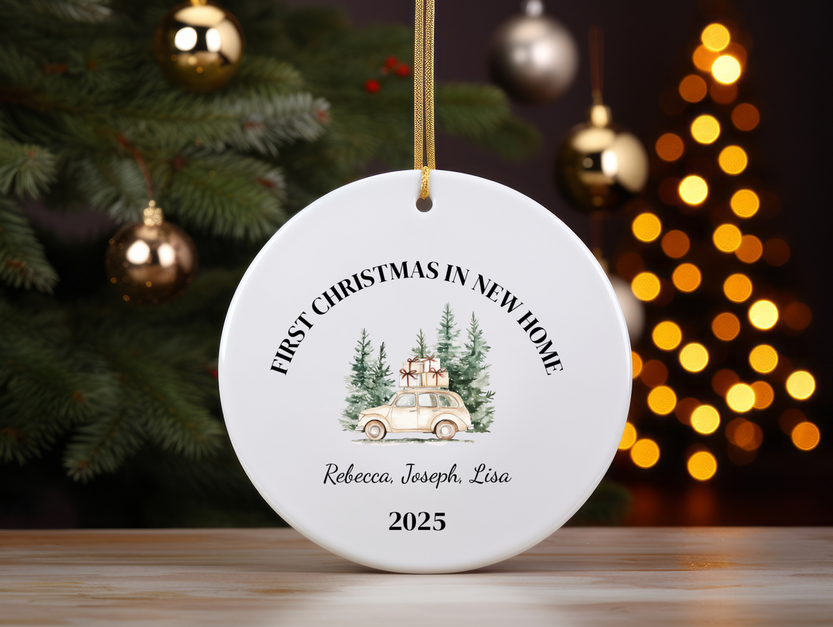 First Christmas in Our New Home Personalized Ornament  Custom Name Holiday Keepsake 2025