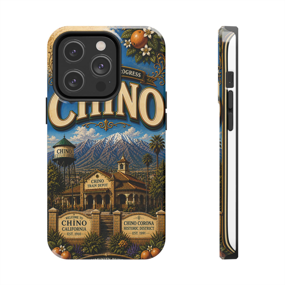 Chino Vintage Travel Phone Case — Retro California Cityscape Tough Case