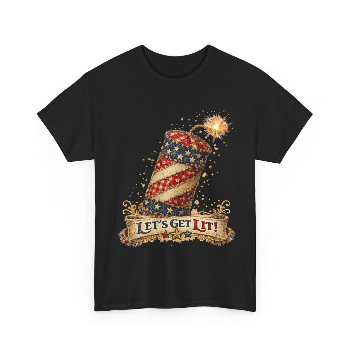 Firecracker Tee - "Let’s Get Lit!" Patriotic 4th of July Shirt